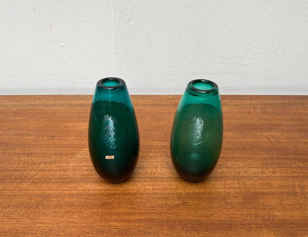 Mid-century German glass vases by Karl Friedrich Glas, 1960s, set of 2.