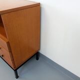 Vintage modernist style storage unit by Marcel Gascoin for Alveole in oak wood