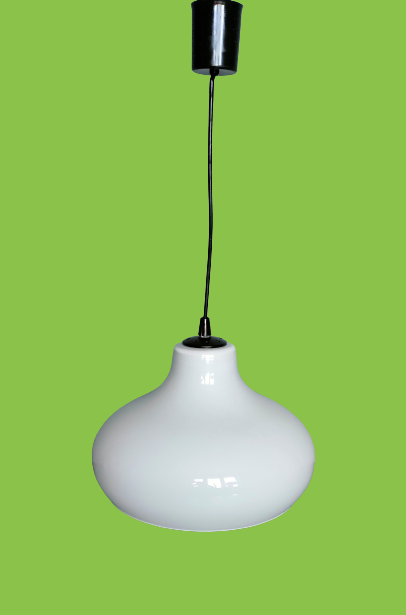 Large vintage opaline chandelier ~ 1970s