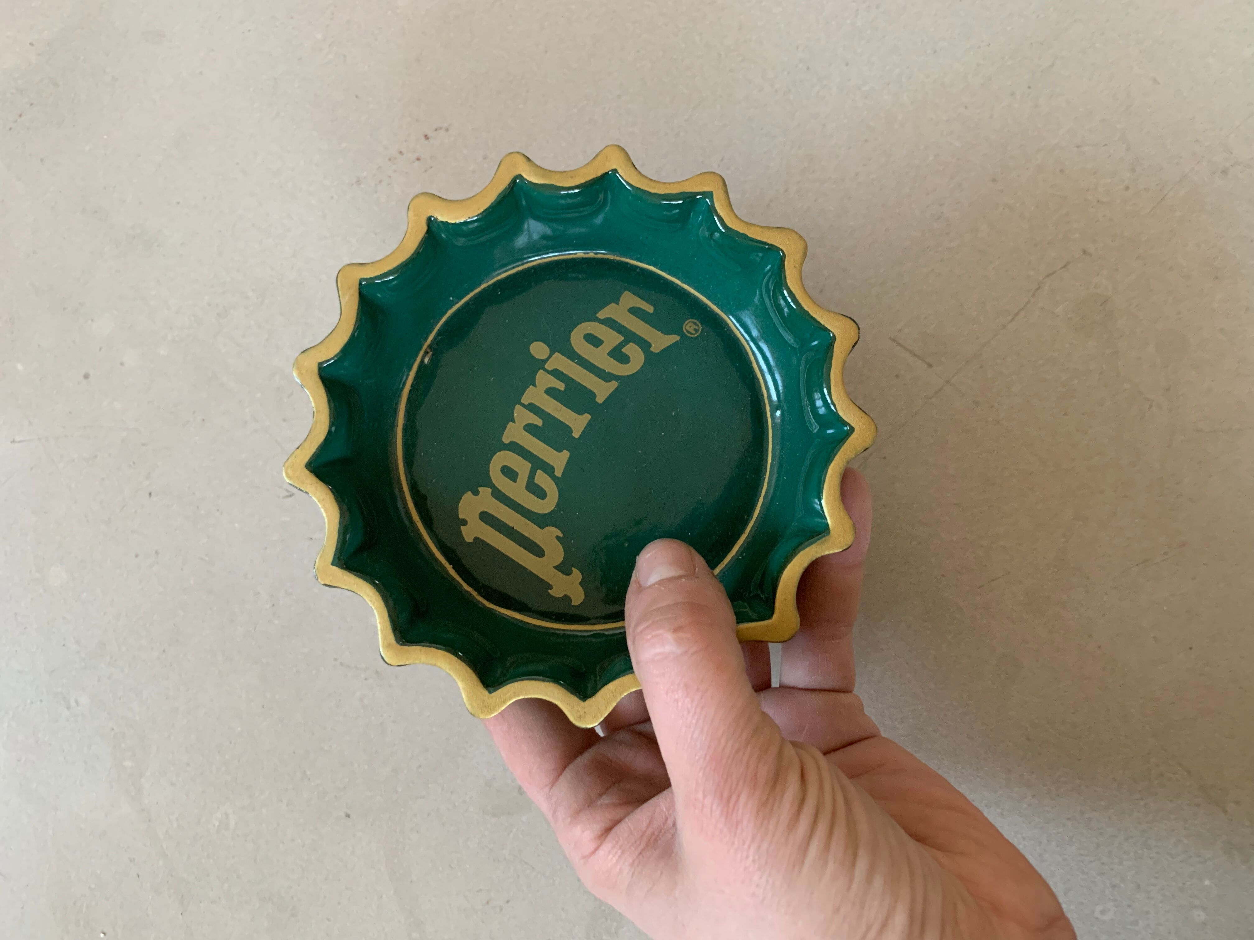 Vintage ceramic Perrier ashtray