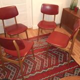 Set of 4 vintage Scandinavian style chairs