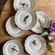 Set of 6 flat plates vintage model Moineaux de Paris de Gien