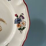 Series of 7 Sarreguemines earthenware dessert plates, Agreste model