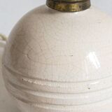 White crackled ceramic lamp base, 1930s