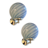 Pair of Contemporary Blue Swirl “Rods” Murano Glass Wall Sconces