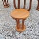 Coffee table and its three art deco stools in blond mahogany 1930