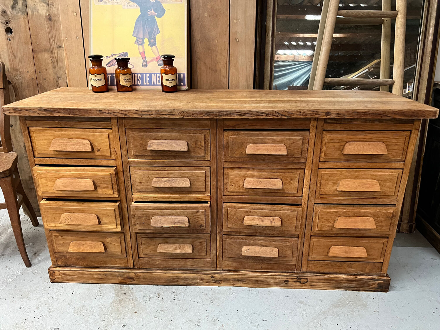 Antique haberdashery cabinet in oak