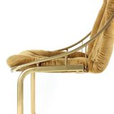 Chaises italiennes vintage en métal doré, Italie années 1970