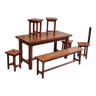 Set of a table, a bench and 5 stools