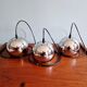 Chrome metal Eyeball suspension trio, Space Age design, 1970.