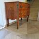 Louis XV commode - 2 drawers - floral marquetry - bronze ornament - 1950
