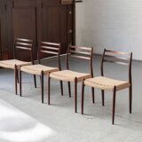 Set of 4 'model 78' dining chairs in rosewood by Niels Otto Moller