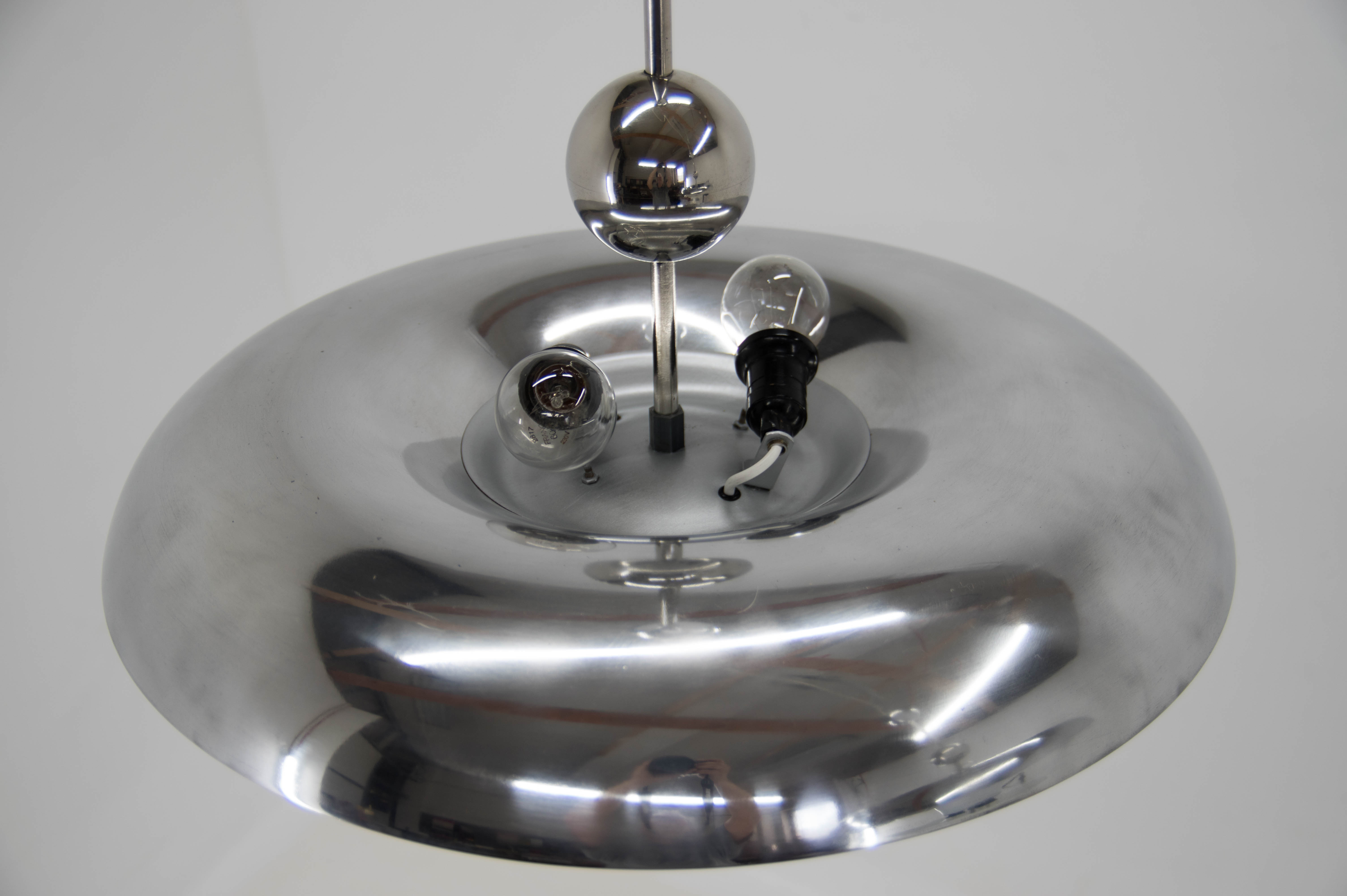 Set of Two Bauhaus Chandeliers, 1930s, Restored