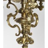 Lustre en bronze doré d'epoque napoléon iii, 6 lumières