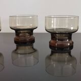 4 vintage 70s smoked glasses