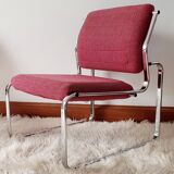 Pair of Atal chrome low chairs 1970