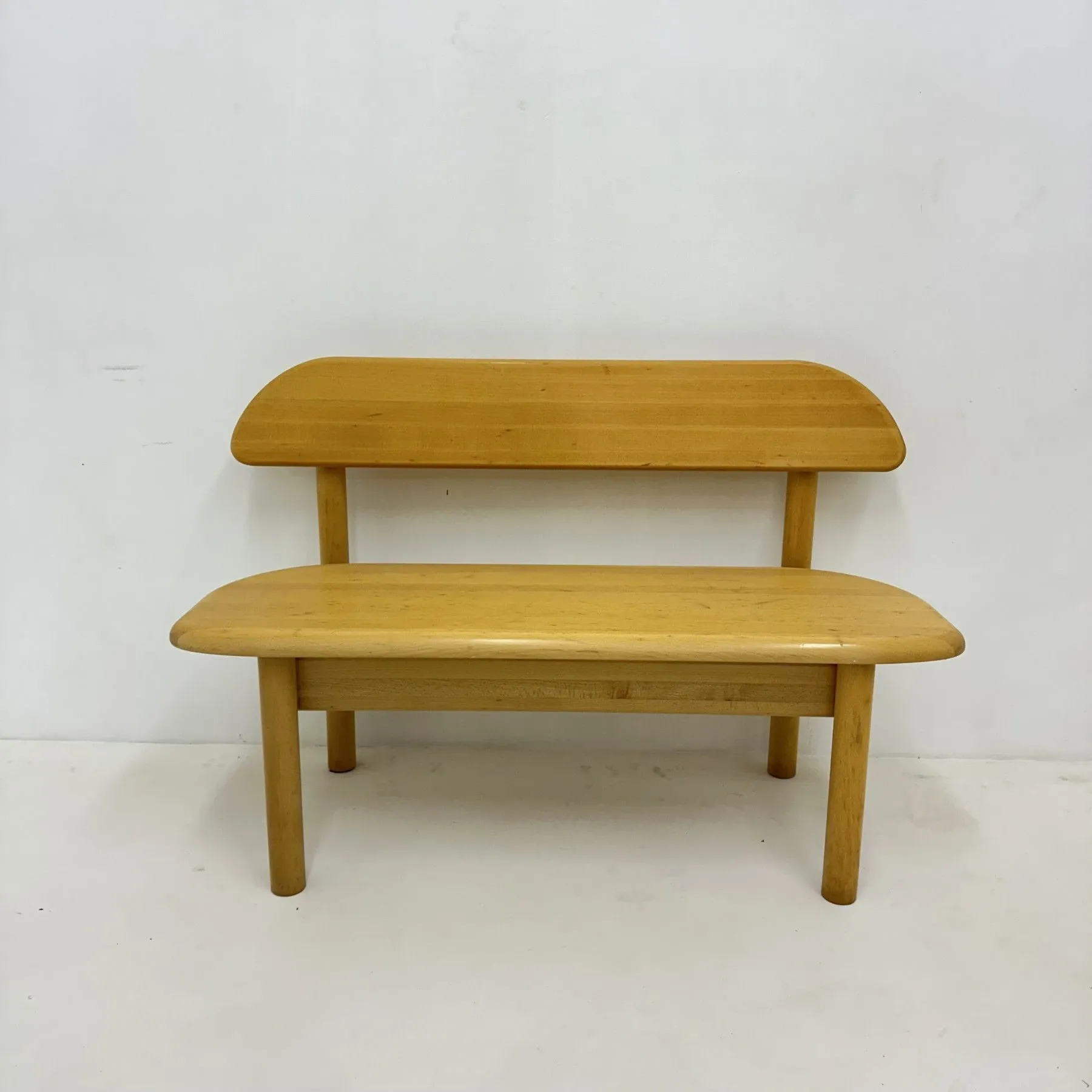 Vintage Danish Ansager Mobler solid wooden bench, 1970s