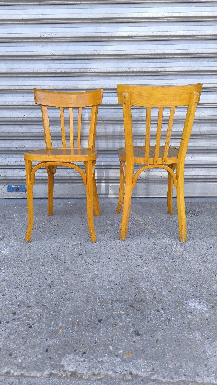 Pair of Baumann bistro chairs