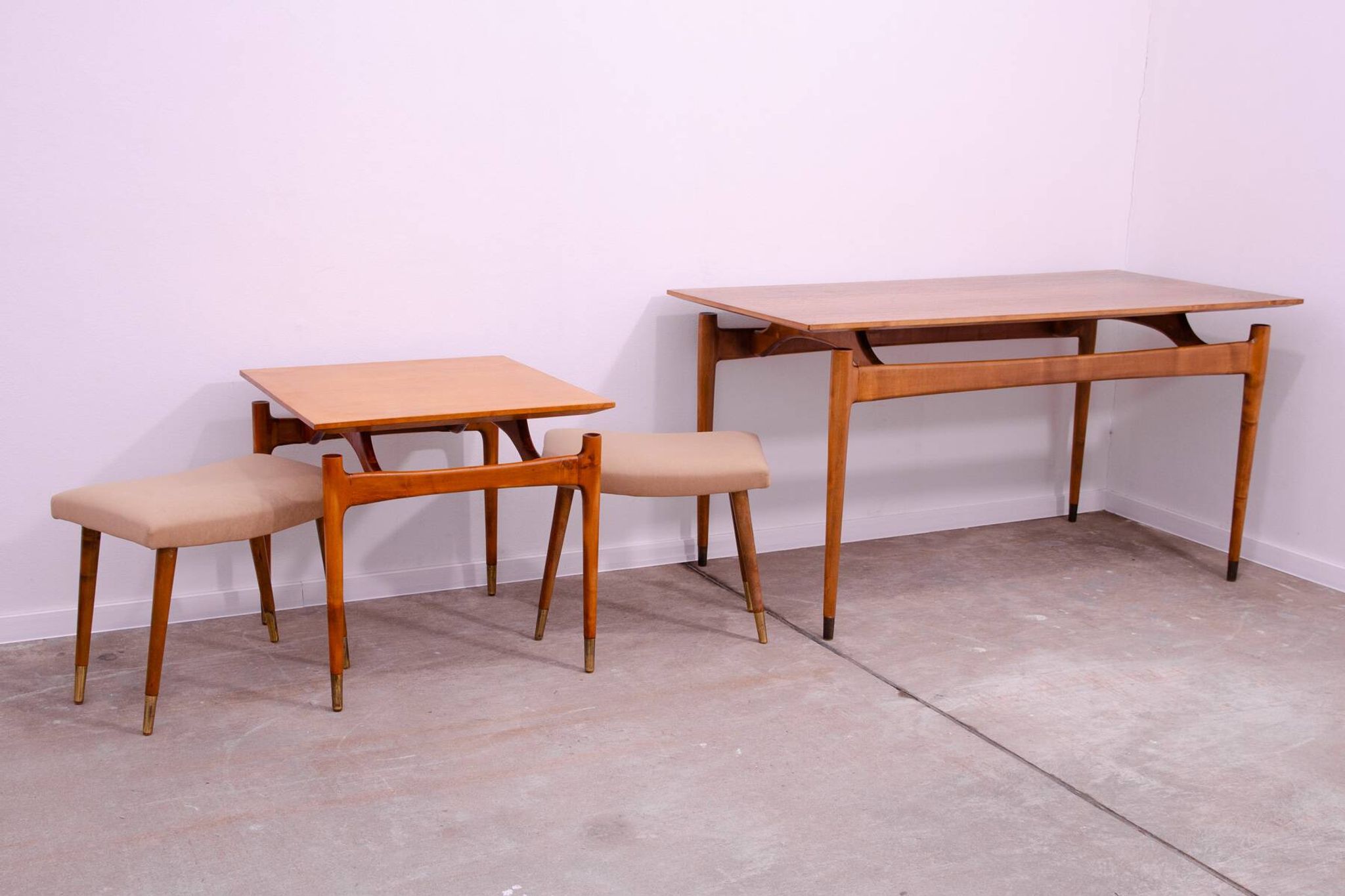 Pair of Scandinavian style stools by Vyčítal and Sedláček, Czechoslovakia, 1960s