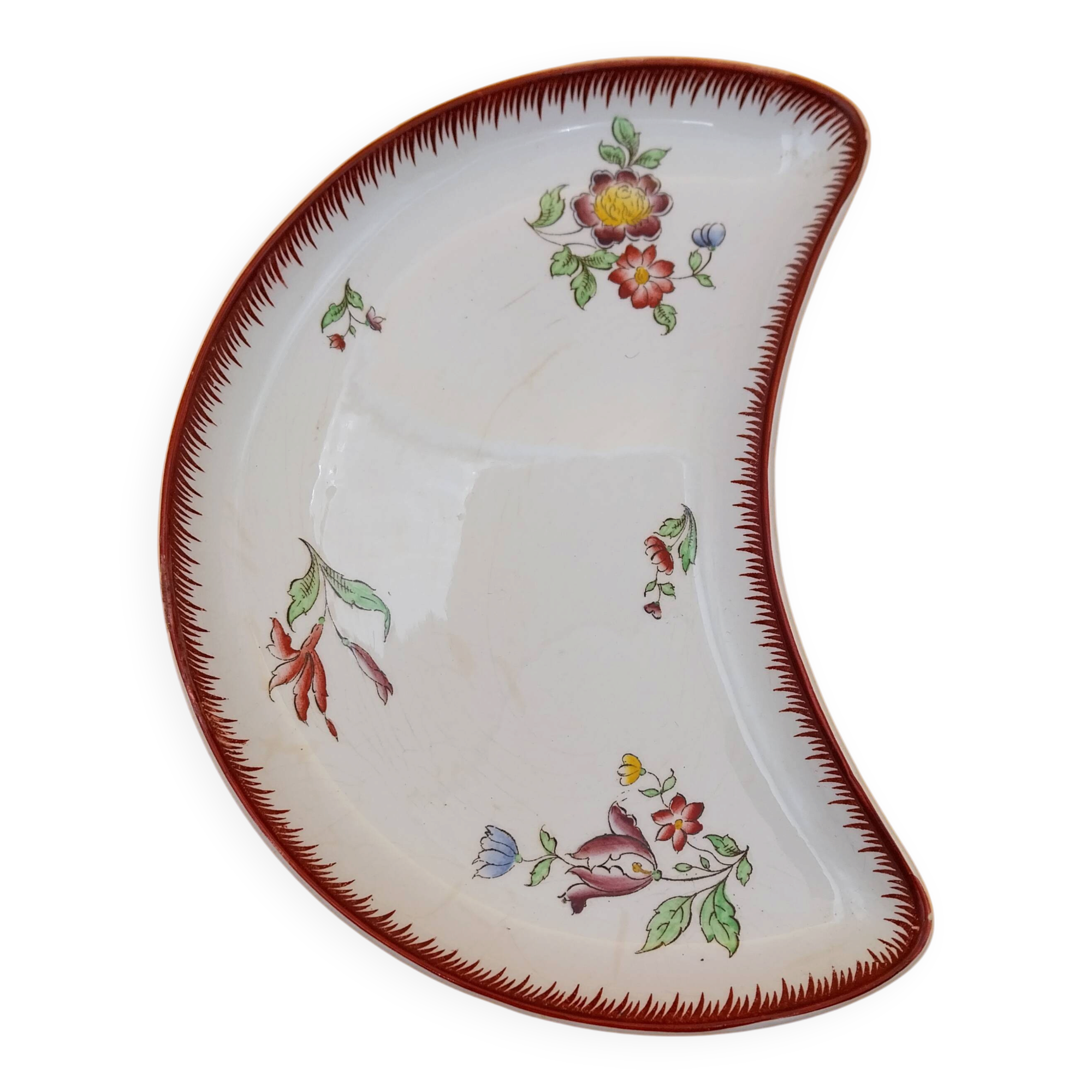 Half-moon plate Strasbourg U&C Sarreguemines