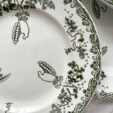 8 flat plates in iron earth "Modern Style" Saint Amand early 20th century