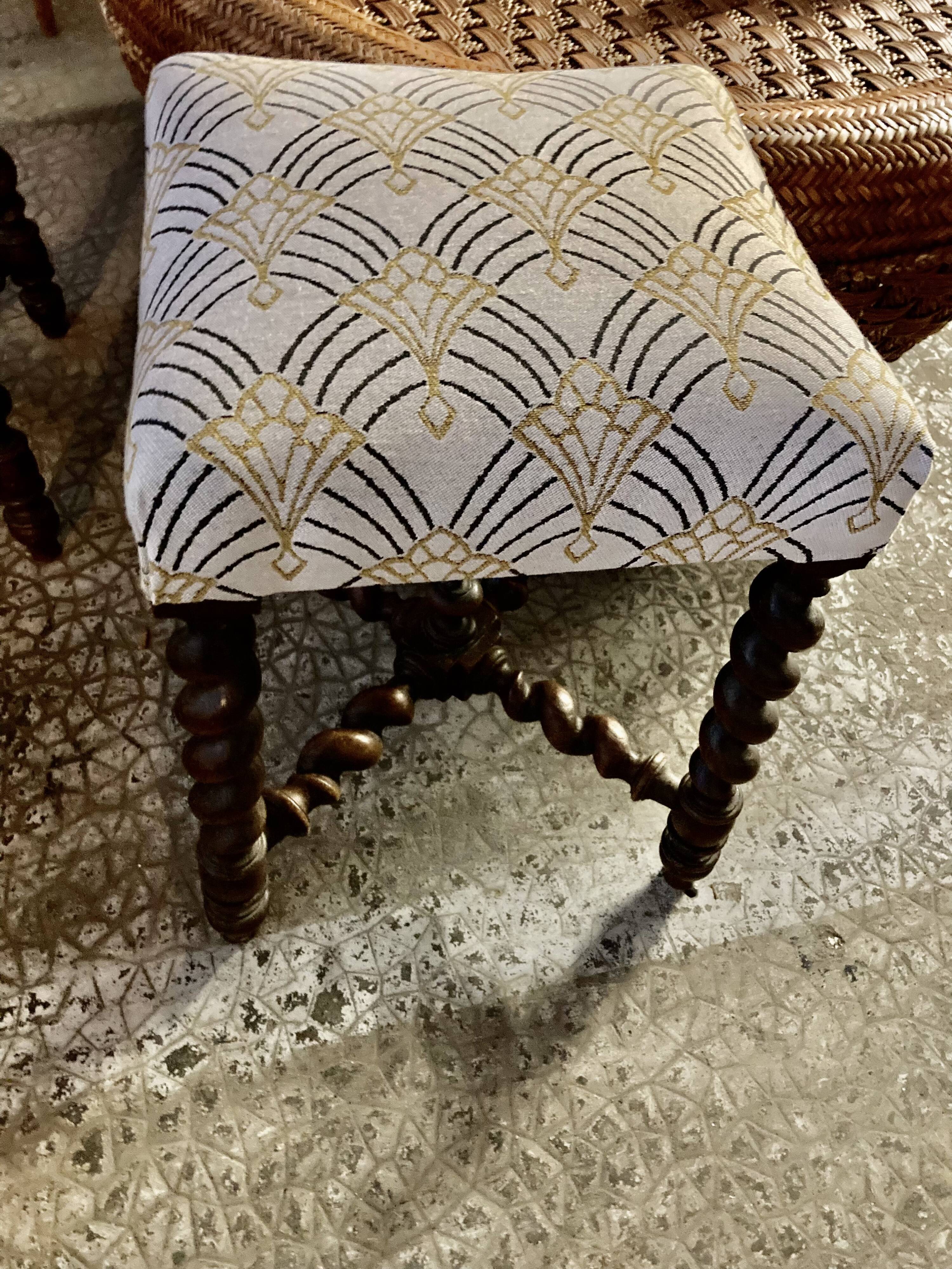 Pair of twisted foot stools