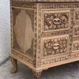 Carved solid Padouk chest of drawers 1950