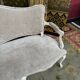 Louis XV taupe and cream style sofa