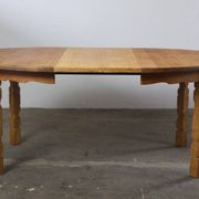 Vintage Danish Modern Oak Round Table, H. Kjærnulf style, 1960s