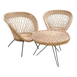 paire de fauteuils et - rotin