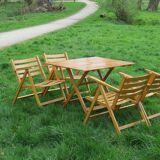 Vintage wood folding garden set.