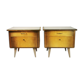 Paire de tables de chevet, origine Allemagne, années 1960