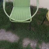 Pair of scoubidou armchairs from the 60s