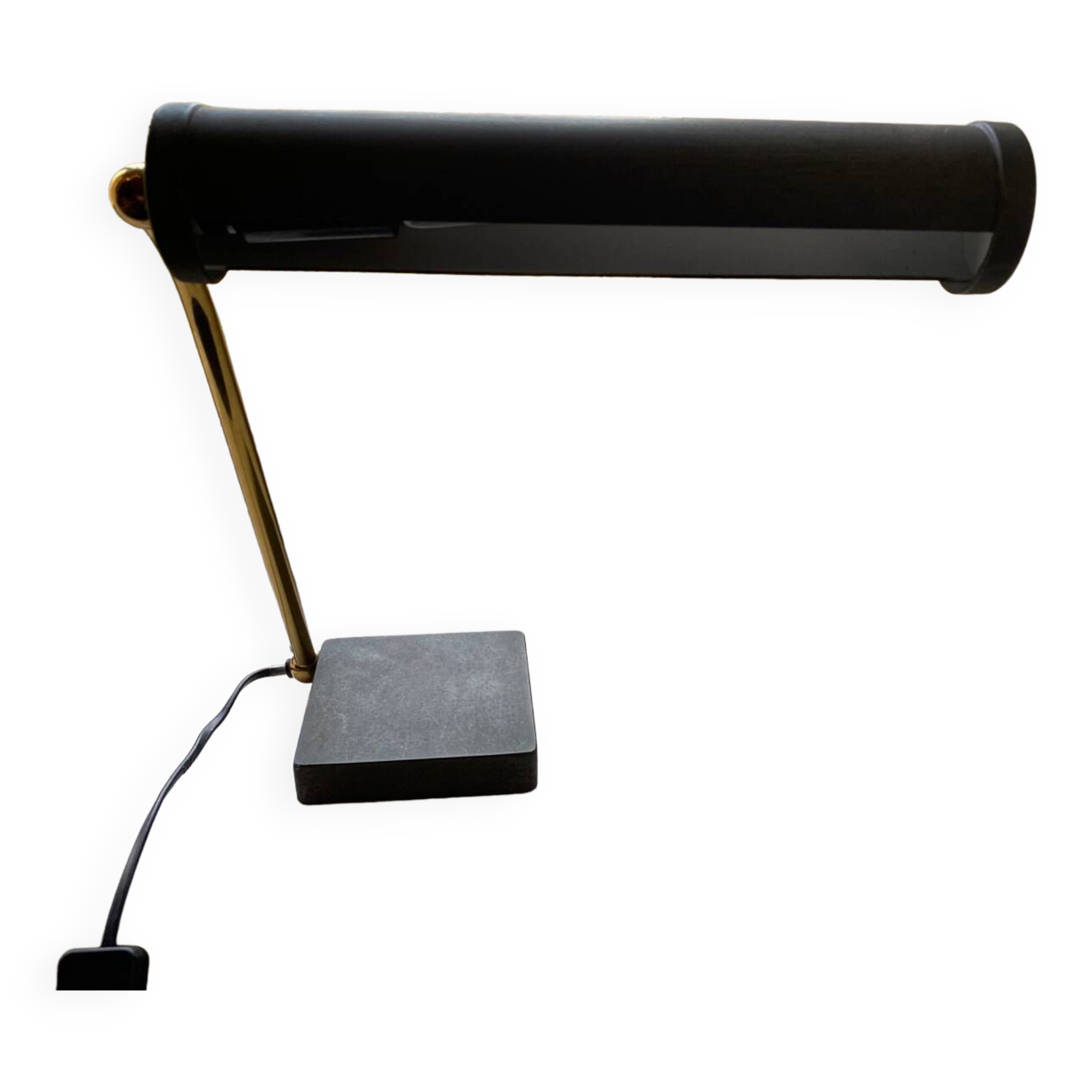 Modernist matte black desk lamp signed Lemag circa 1950