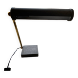 Modernist matte black desk lamp signed Lemag circa 1950