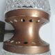 Vintage brass wall light with two crystal glass globes