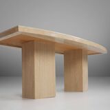 Sculptural Dinner Table in Travertine, France 1960s