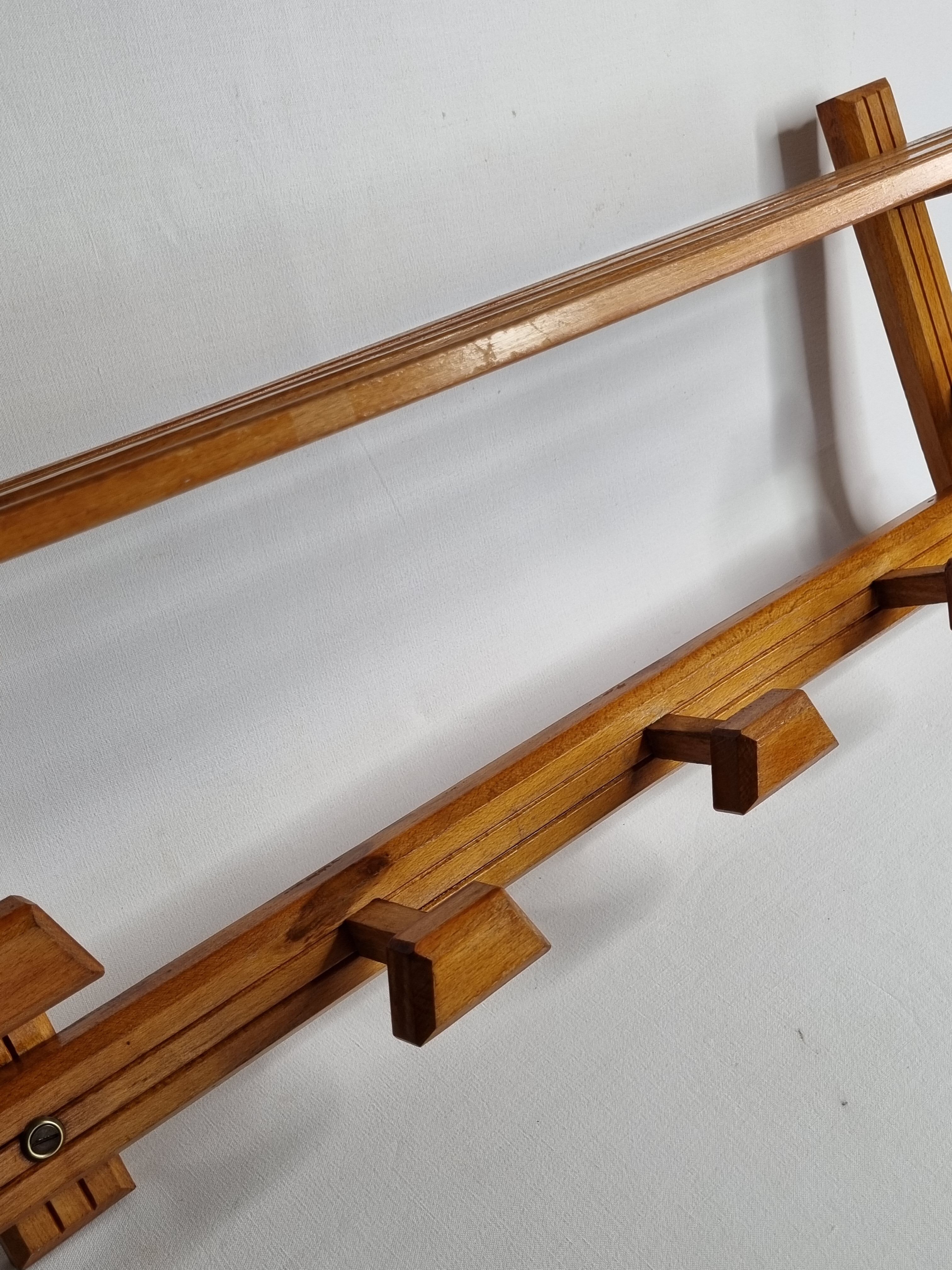 Wooden coat rack, 5 hooks, 74 cm