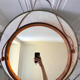 mirror cap brown orange design plexi and leather strap Made in France 1974