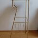Glass and golden brass fifth wheel/end of sofa