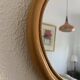 Vintage 1960s apple mirror, rattan, wicker, bamboo - 32 x 35 cm