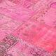 Handwoven turkish contemporary 208 cm x 314 cm pink patchwork carpet