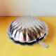 Shell butter dish and stainless steel knife