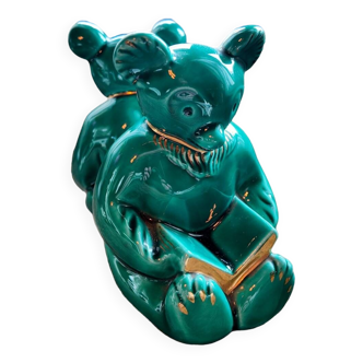 Koala bookend - Enamelled blue - France 1950