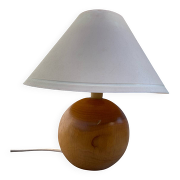 Turned wooden ball bedside lamp 1990