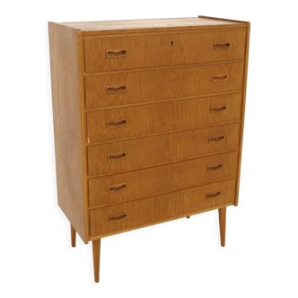 Commode scandinave "tallboy" en teck, Suède, 1960