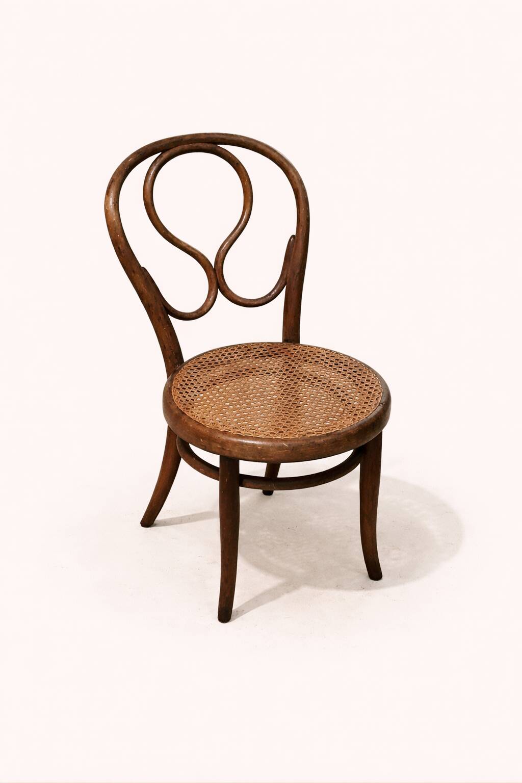 Set of three vintage bentwood bistro chairs – Cane seat – Mismatched