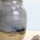 Large enamelled stoneware pot, Taizé pottery, blue and beige, vintage