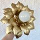 Large golden flower wall lamp