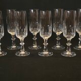 8 flûtes champagne en cristal taillé côtes plates